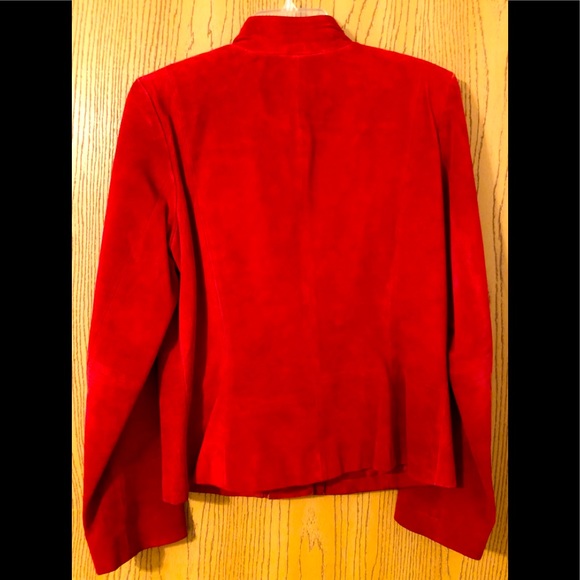 ALFANI. Red, suede jacket. Size M. - Picture 2 of 9